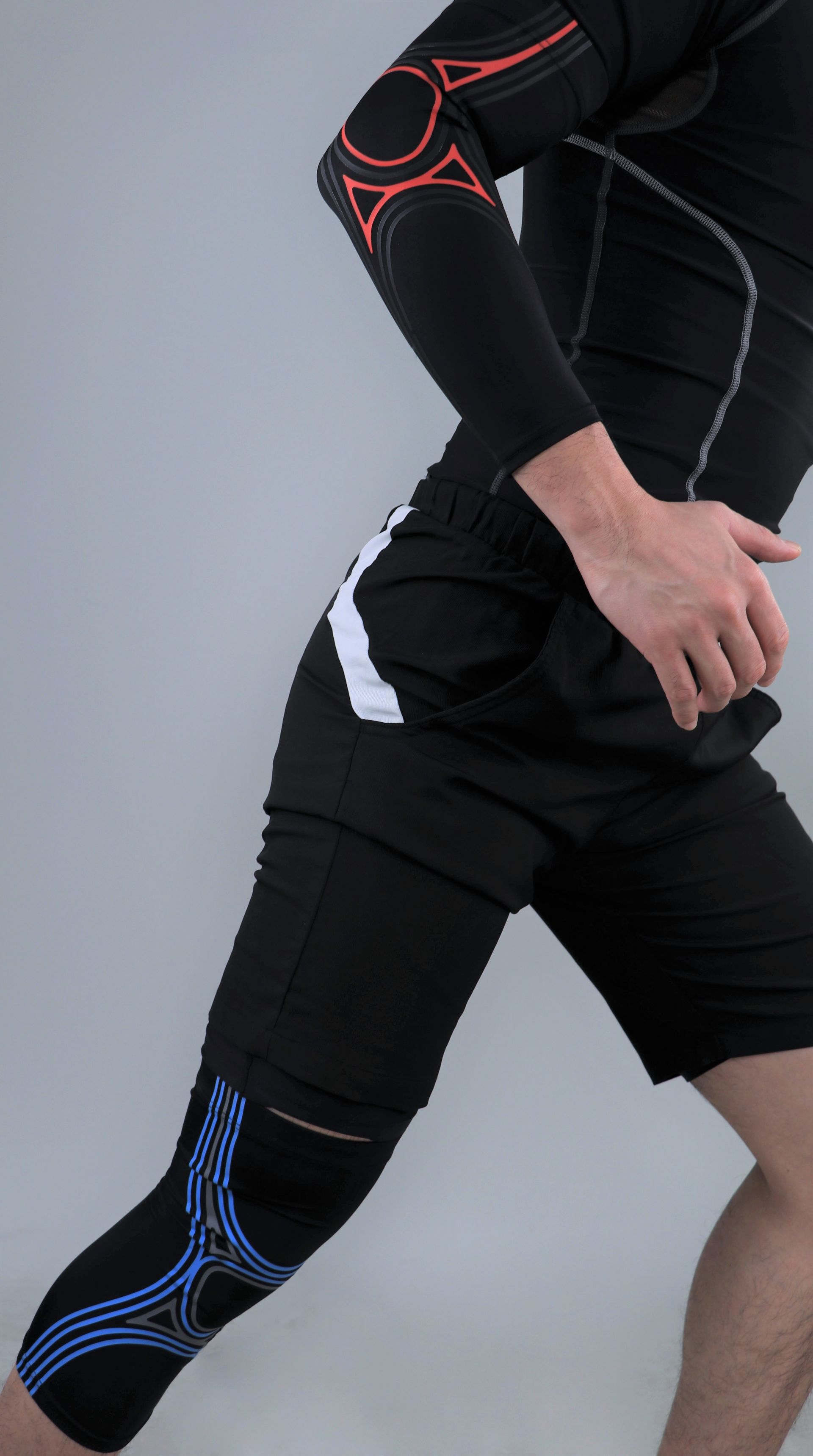 Manchon de bras de compression de sport en spandex élastique et mollet de compression de sport